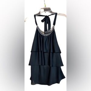 WHBM EUC black tiered halter top size 6
